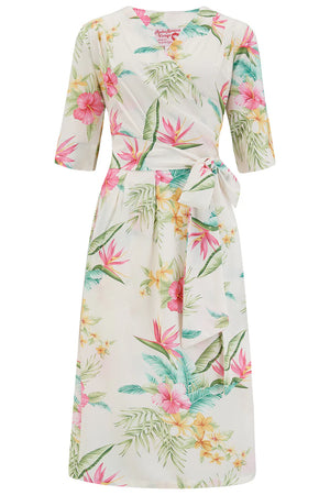 RocknRomance Vivien Wrap Dress Natural Honlulu 