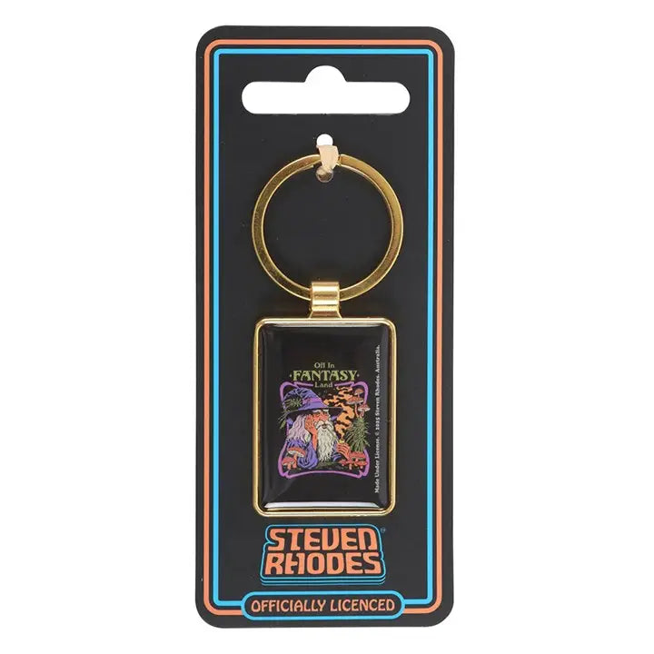 Keychain in packaging with 'Steven Rhodes' branding
