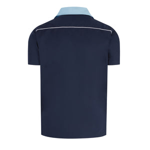 Relco Rockabilly Retro Navy/Sky Bowling Shirt