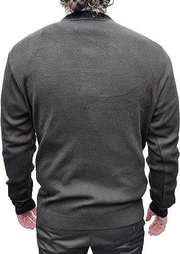 Cardigan Oversize Maglia Di Lana E Cachemire Nera A Costine - Foto 4