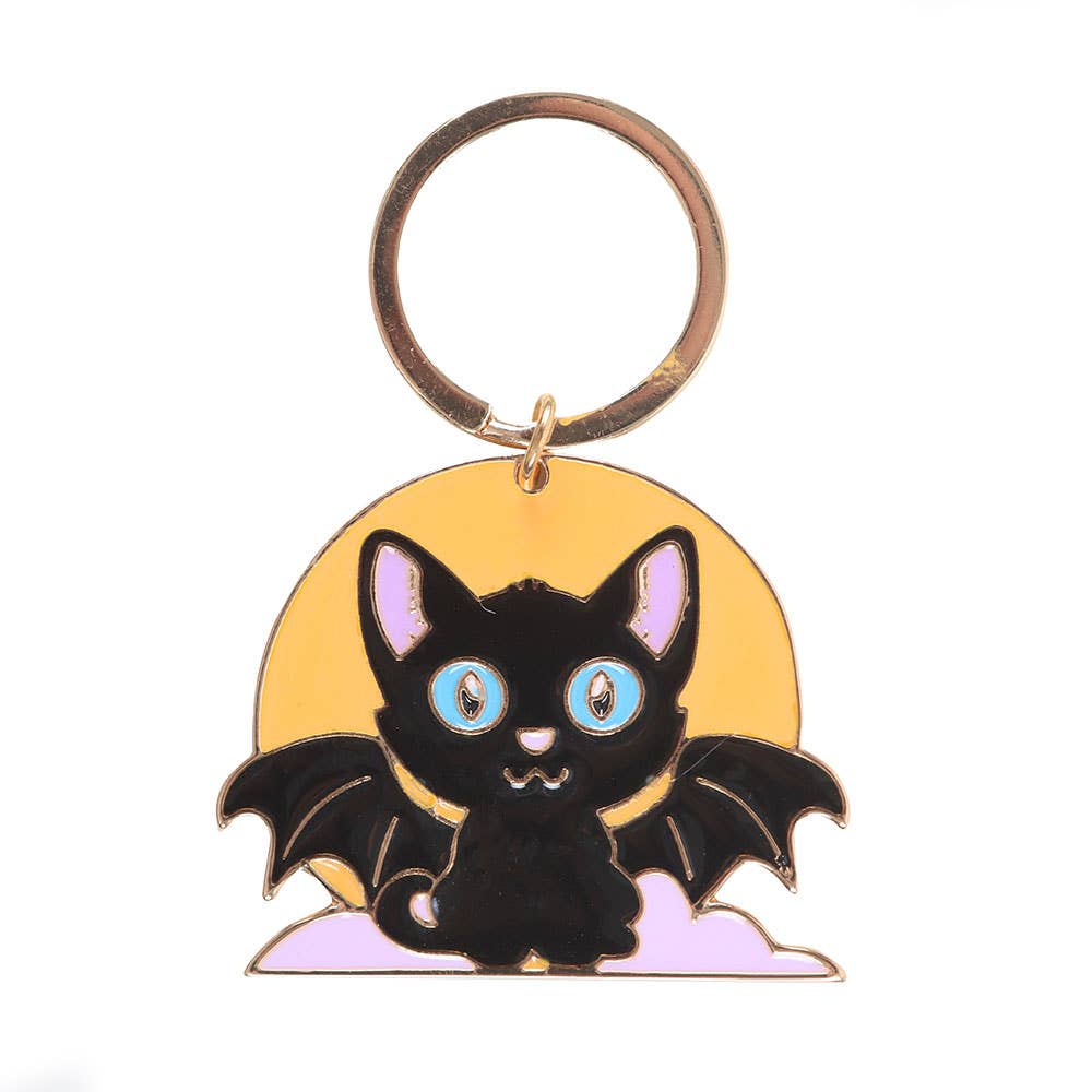 In My Witch Era Gothic Bat Cat and Moon Keyring