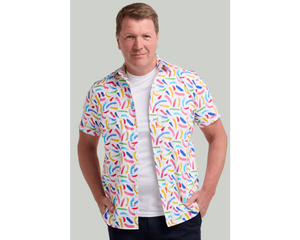 Brush Stroke Print Short Sleeve Shirt