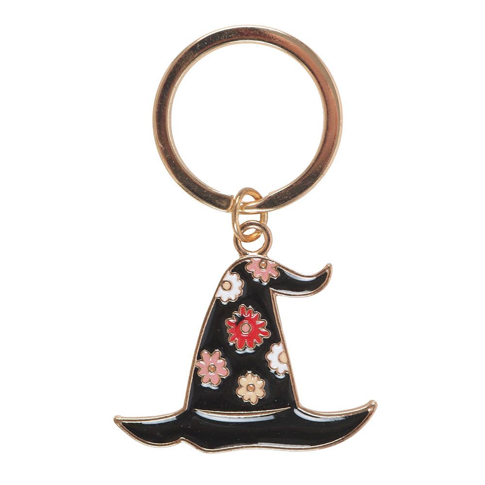 Spooky Babe Halloween Witch Hat Keyring