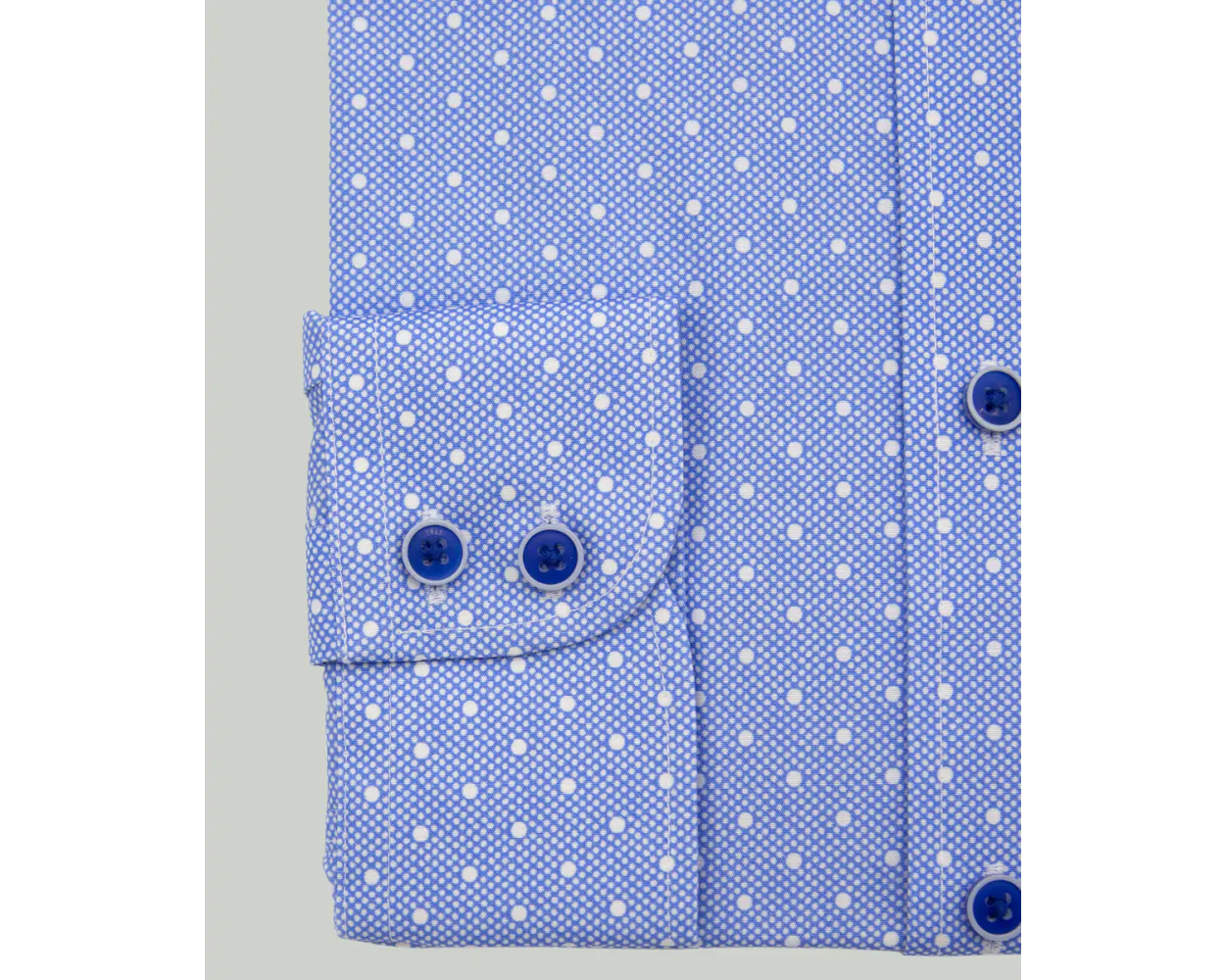 Blue Spot Print L/S cotton shirt