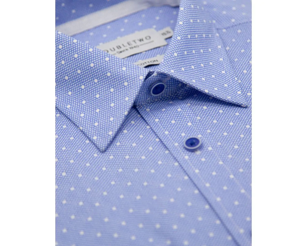 Blue Spot Print L/S cotton shirt