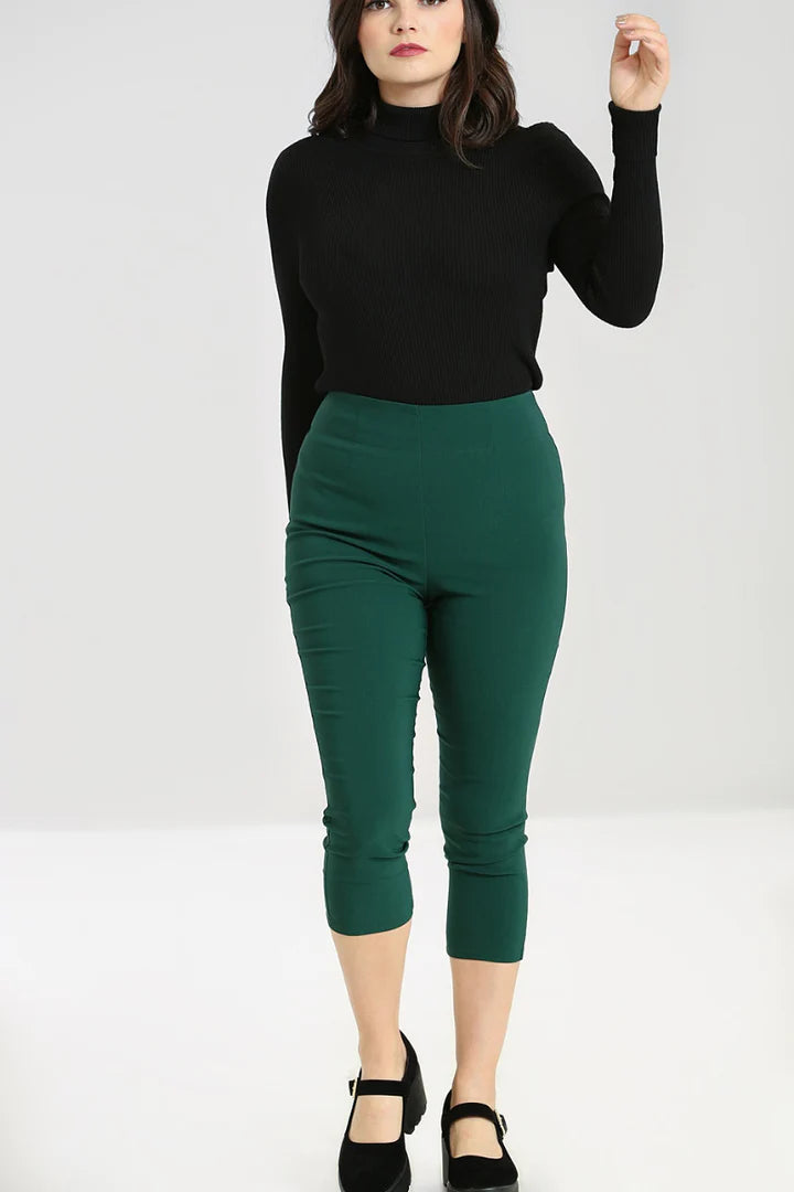 Dionne Capris By Hell Bunny in Dark Green