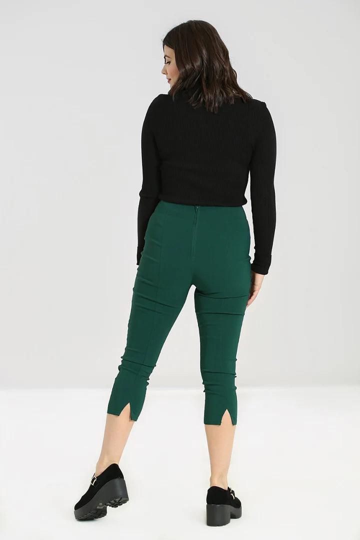 Dionne Capris By Hell Bunny in Dark Green