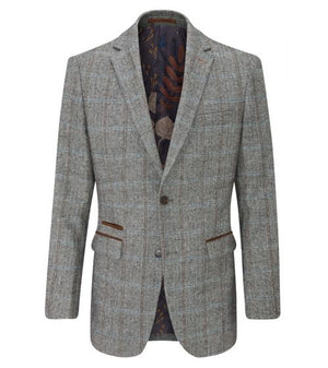 ROWAN SUIT TAILORED JACKET GREY HERRINGBONE CHECK