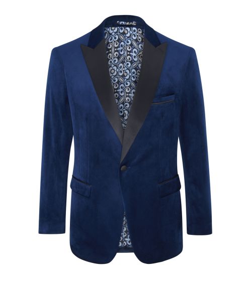 Jive Velvet Tailored Jacket Royal Blue