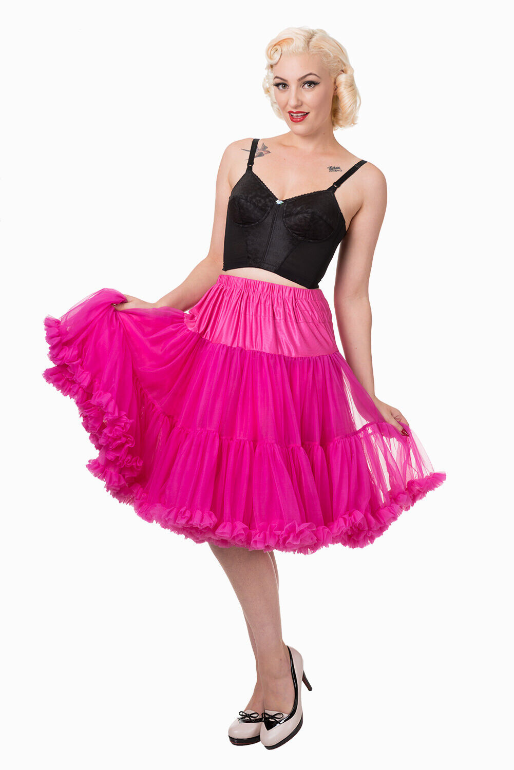 Dancing Days 50s Style 25"-27" Long Petticoat In Hot Pink