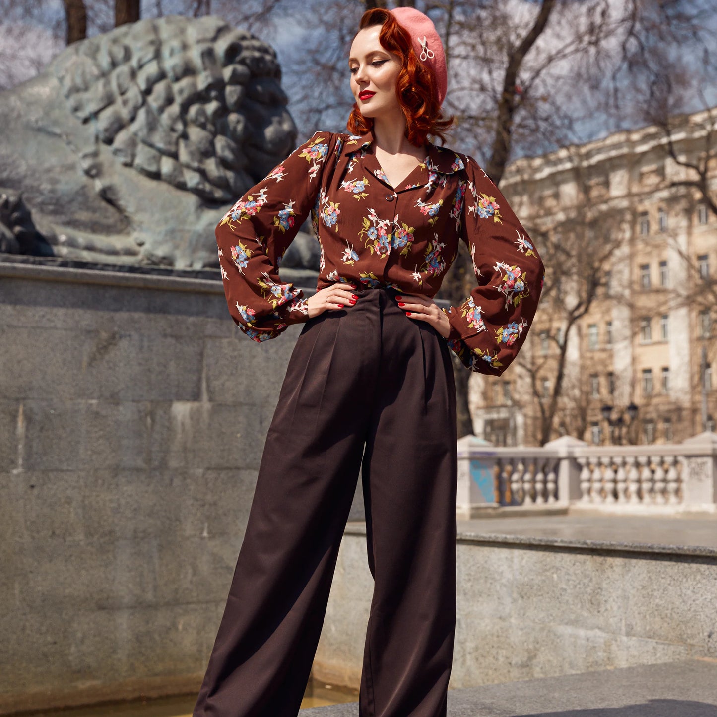Tailored Audrey Trousers in Brown