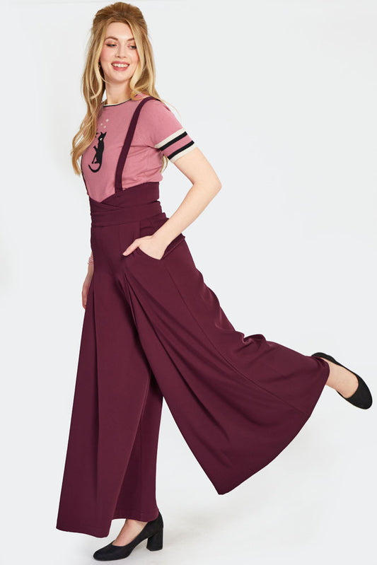 Red Wide Trousers By Voodoo Vixen