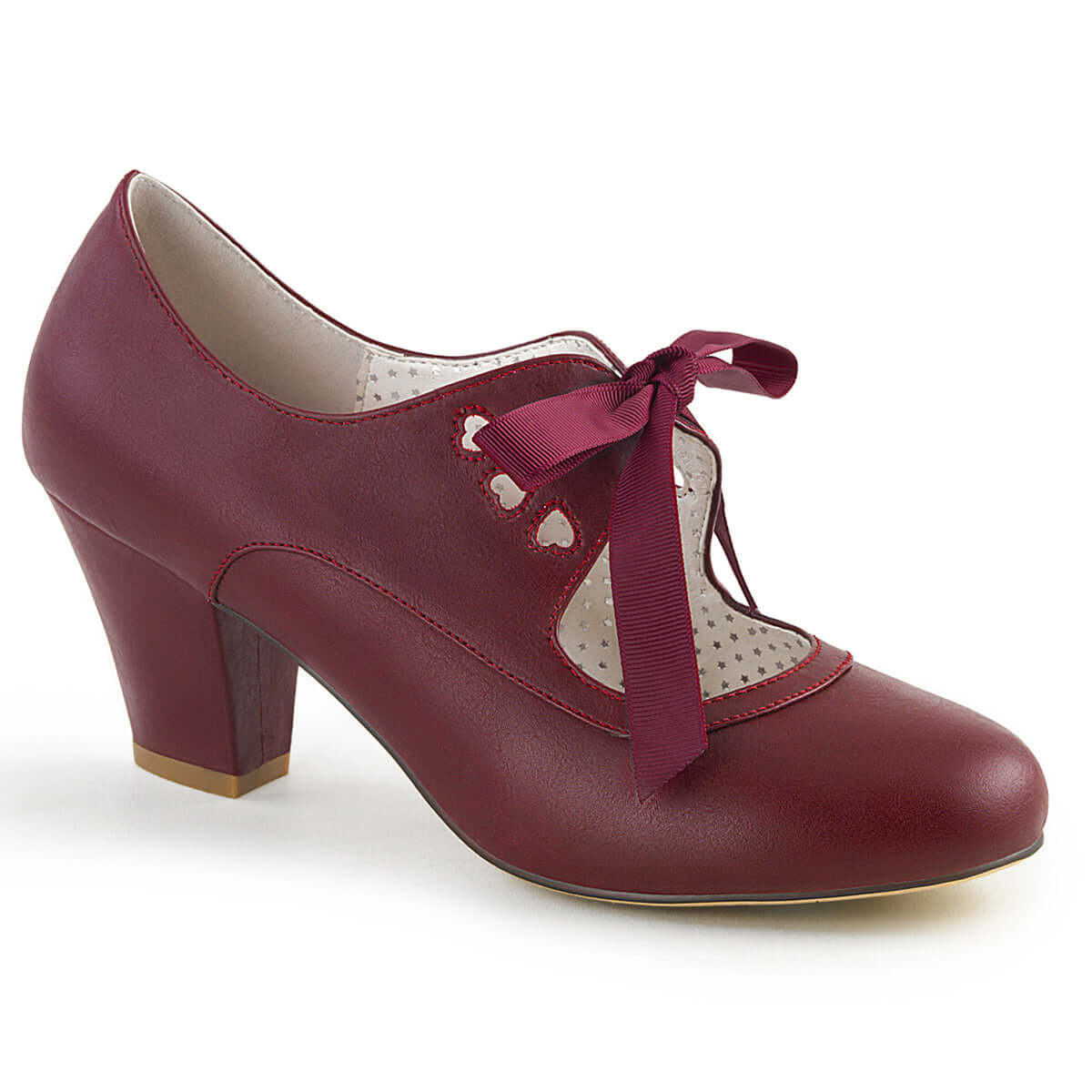 40s Inspired Cuban Heel Mary Jane Pump In Burgundy Red
