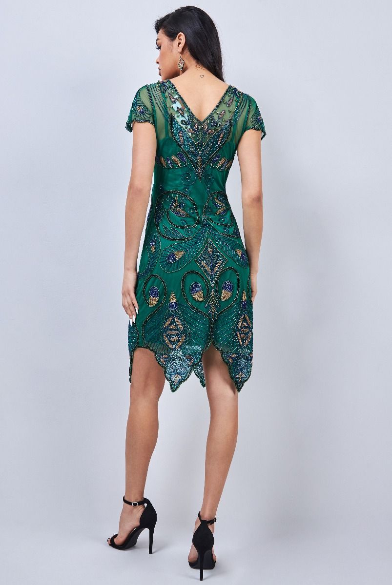 Peacock flapper outlet dress