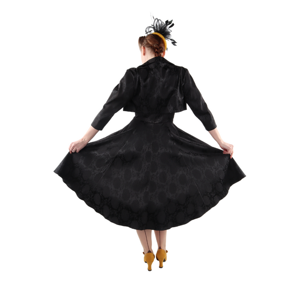 Vanessa Strappy Full Circle Dress With Matching Bolero In Black