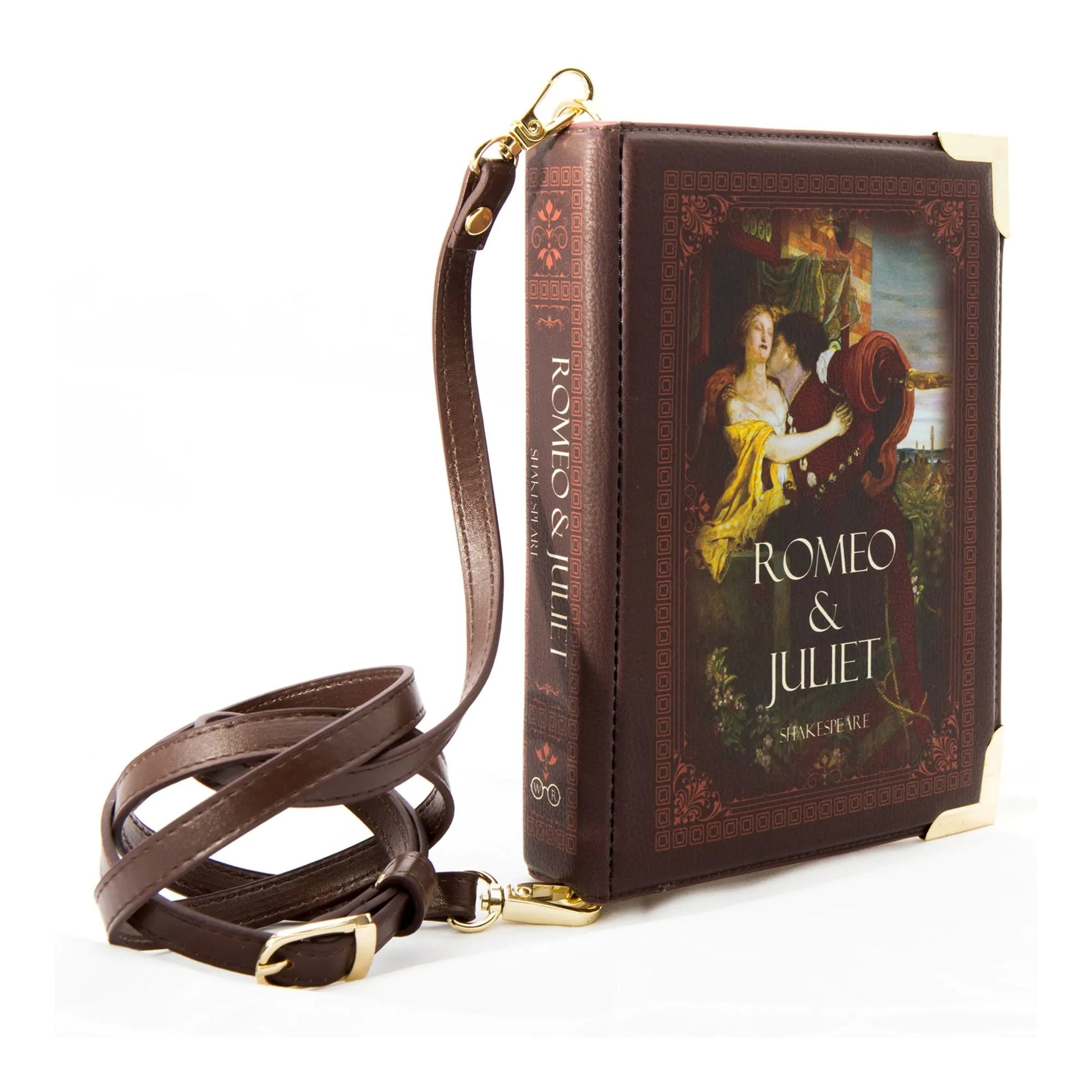 Romeo And Juliet Kiss Brown Book Crossbody Handbag