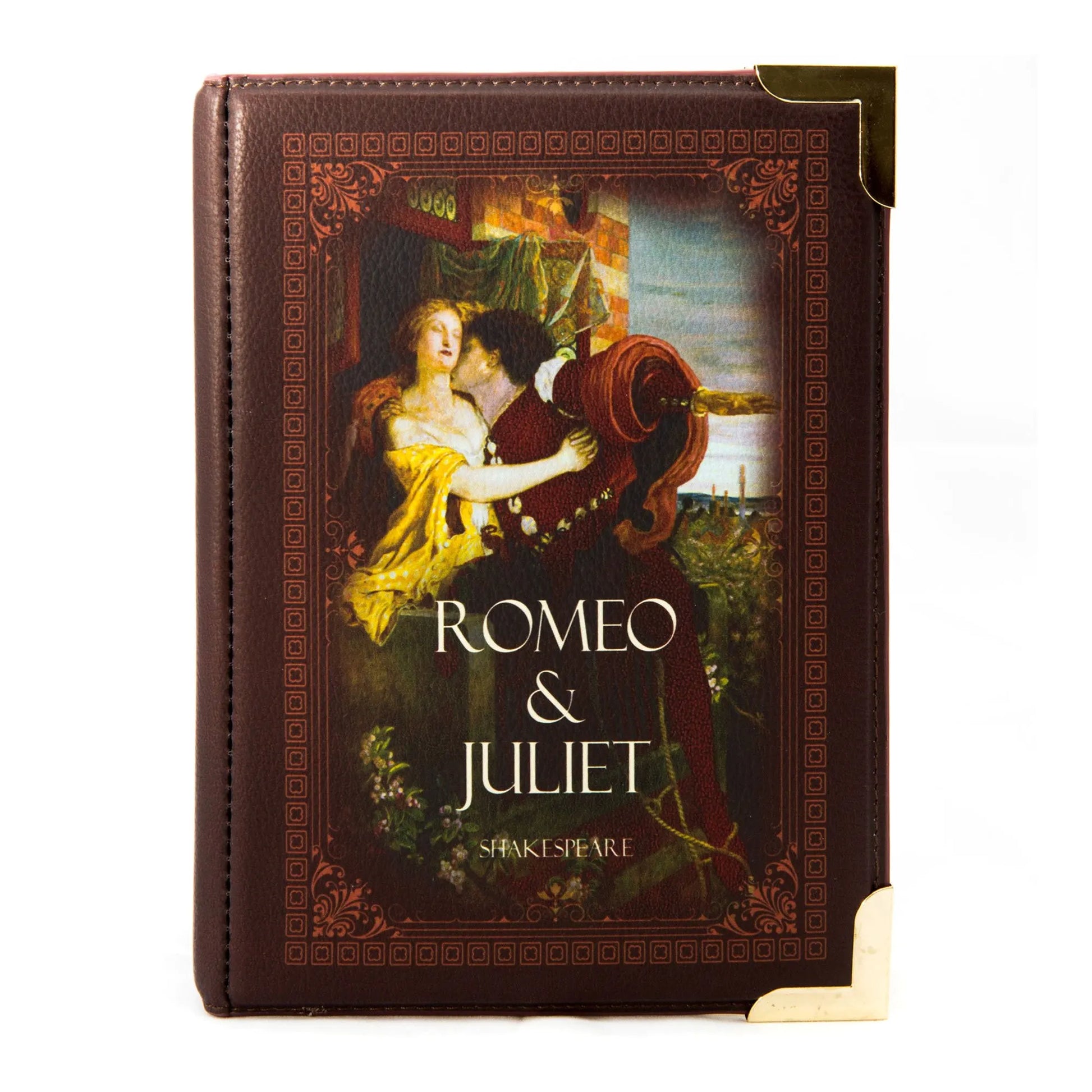Romeo And Juliet Kiss Brown Book Crossbody Handbag