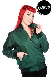 Banned Apparel Unisex Harrington 1950s Style Jacket Coat Three Colours; Unisex; Green