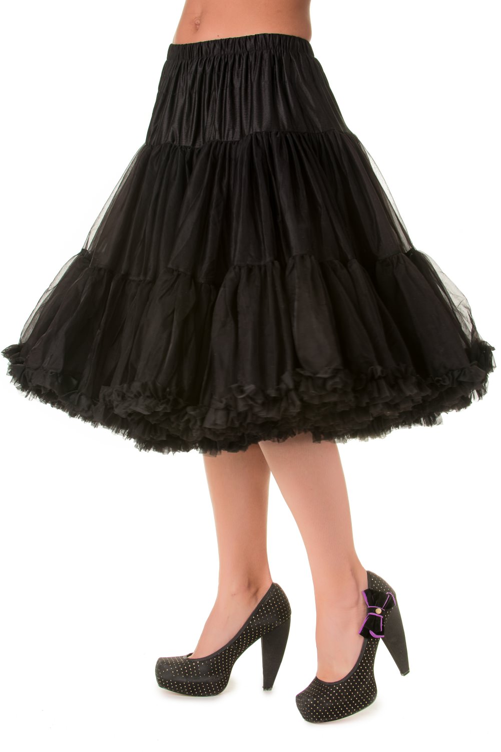 Dancing Days Lifeforms 50s Style 25"-27" Long Petticoat In Black; Dancing Days; Lifeforms Petticoat; 50s Style; 25"-27" Long Petticoat; Black