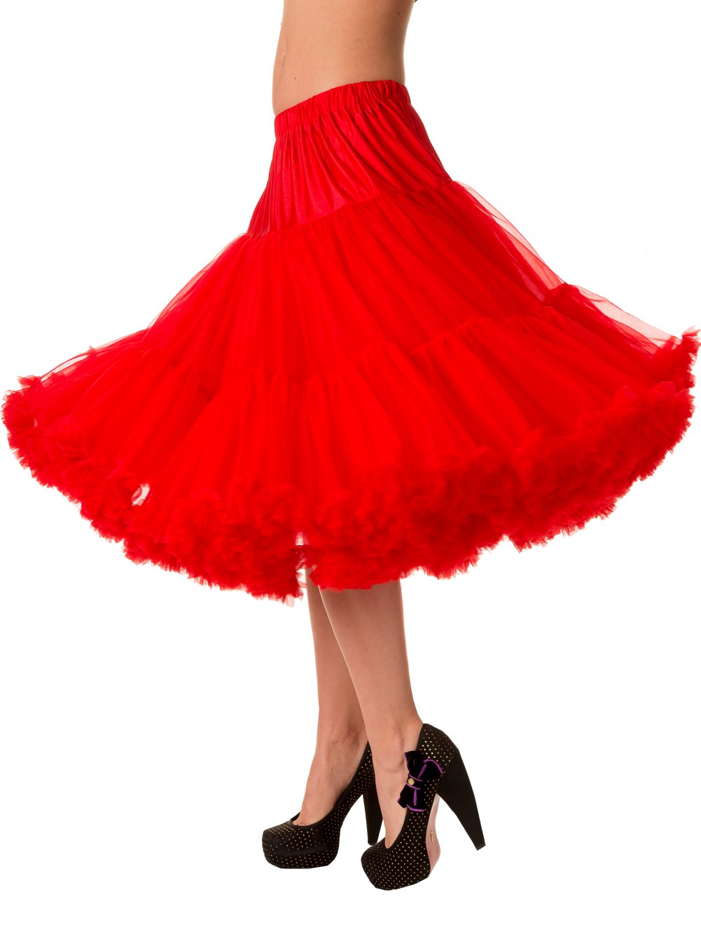 Dancing Days Lifeforms 50s Style 25"-27" Long Petticoat In Red; Dancing Days; Lifeforms Petticoat; 50s Style; 25"-27" Long Petticoat; Red; Twirl Effect View