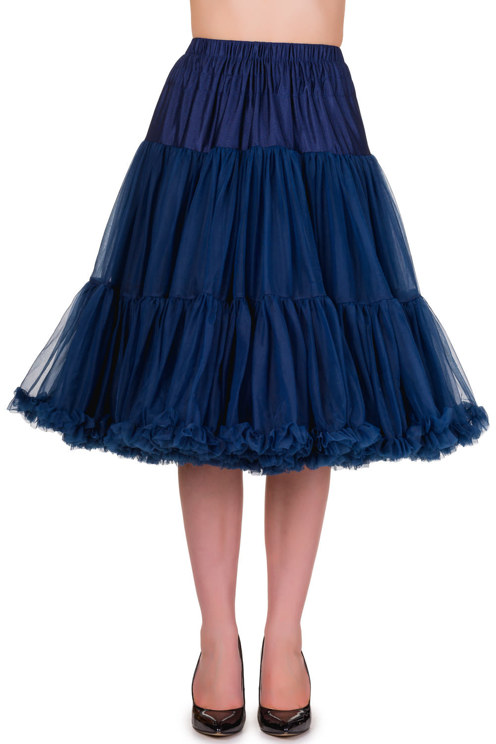 Dancing Days Lifeforms 50s Style 25"-27" Long Petticoat In Navy Blue; Dancing Days; Lifeforms Petticoat; 50s Style; 25"-27" Long Petticoat; Navy Blue; Front View