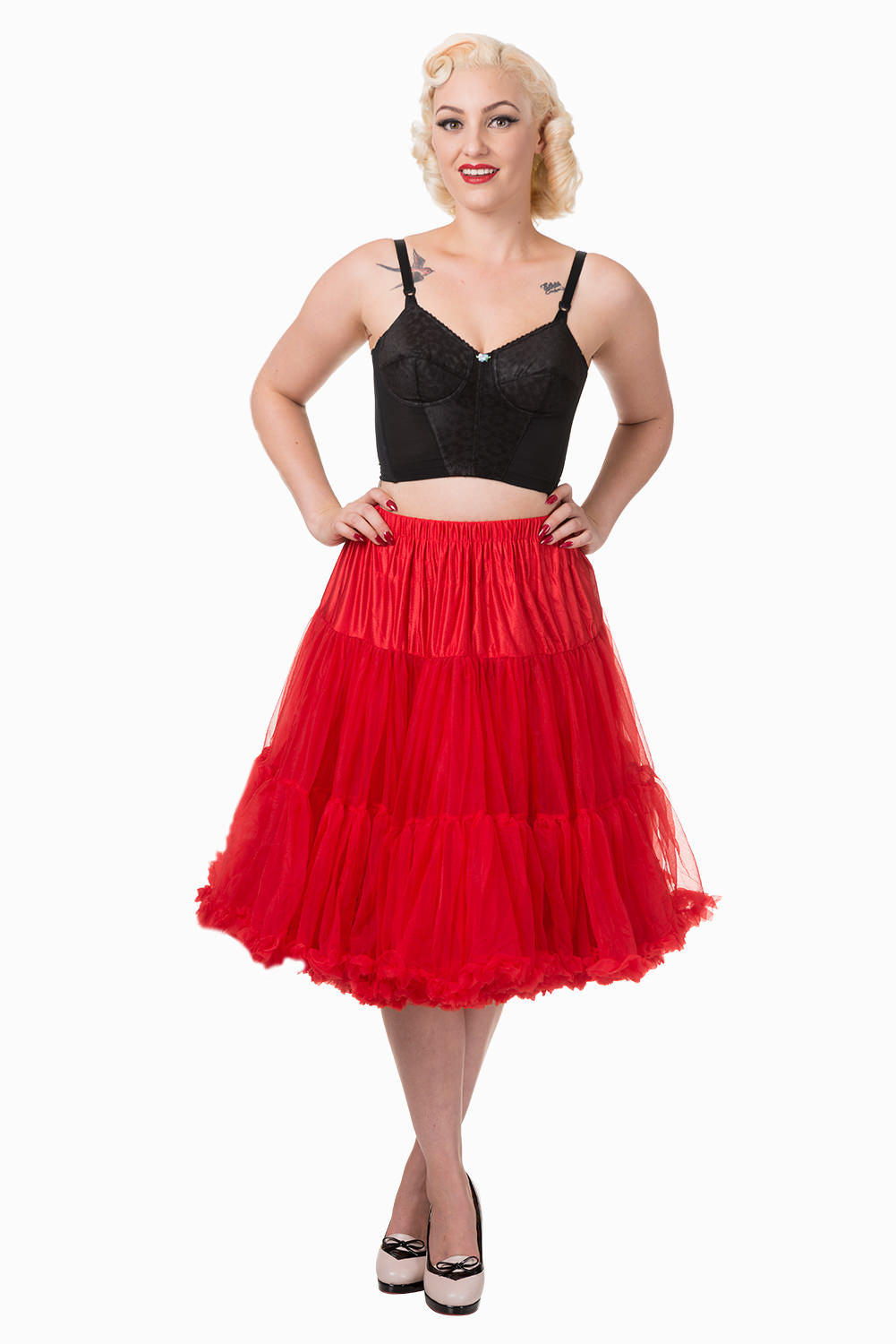 Dancing Days Lifeforms 50s Style 25"-27" Long Petticoat In Red; Dancing Days; Lifeforms Petticoat; 50s Style; 25"-27" Long Petticoat; Red