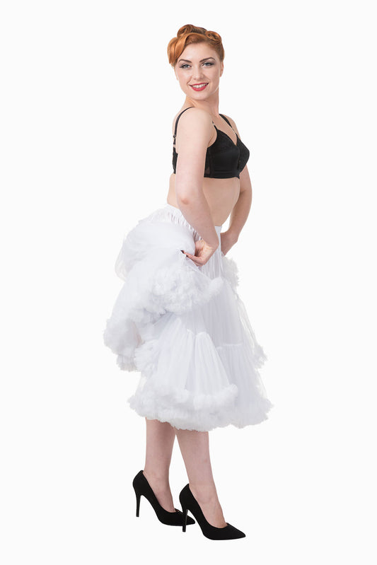 Dancing Days Lifeforms 50s Style 25"-27" Long Petticoat In White; Dancing Days; Lifeforms Petticoat; 50s Style; 25"-27" Long Petticoat; White