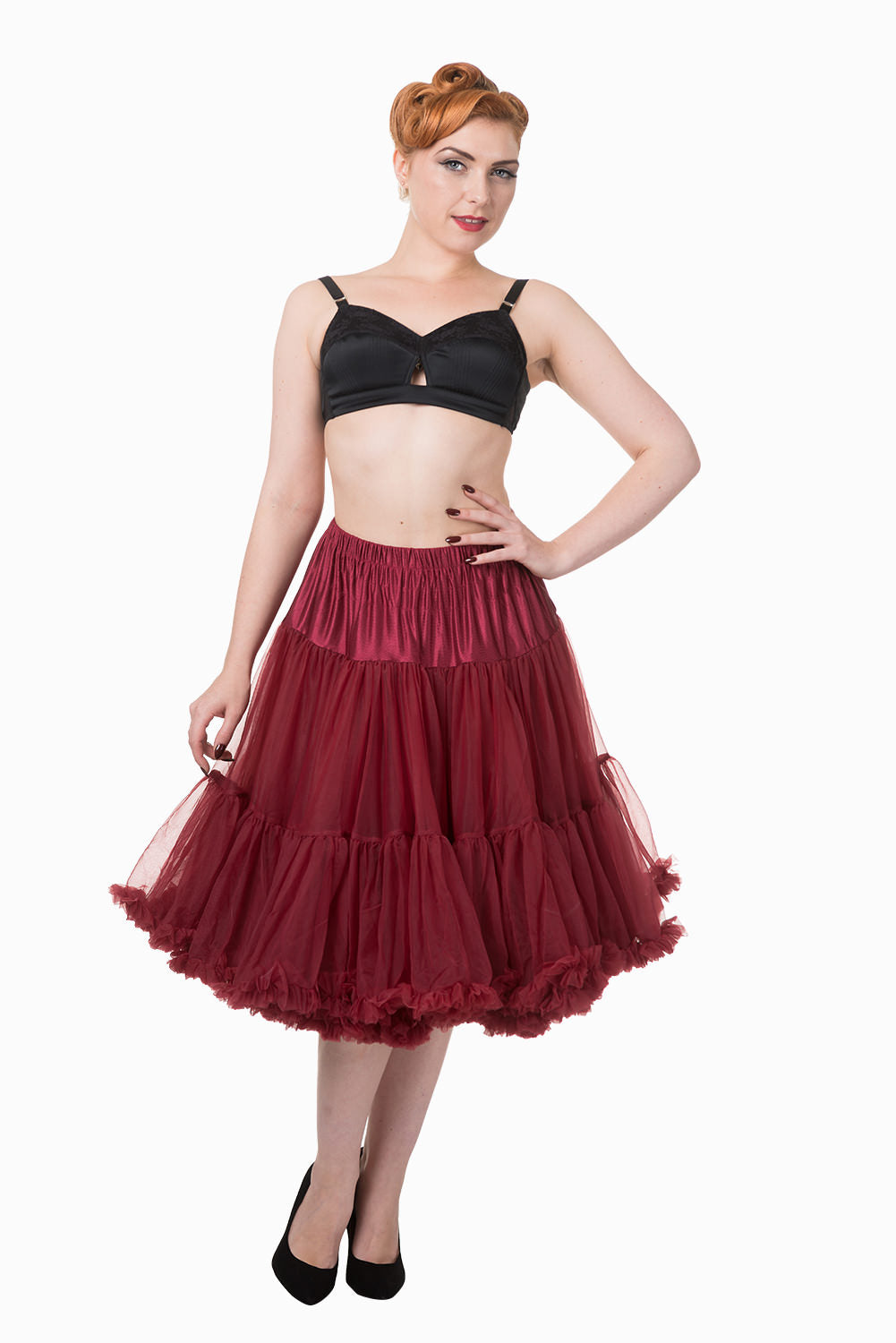 Dancing Days Lifeforms 50s Style 25"-27" Long Petticoat In Burgundy Red; Dancing Days; Lifeforms Petticoat; 50s Style; 25"-27" Long Petticoat; Burgundy Red