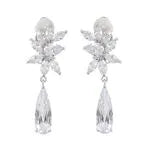 Clip On Earrings Bridal Marquise Faux Pearl Tear Drop