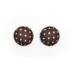 Clip On Earrings Polka Dot Fabric In Brown & White