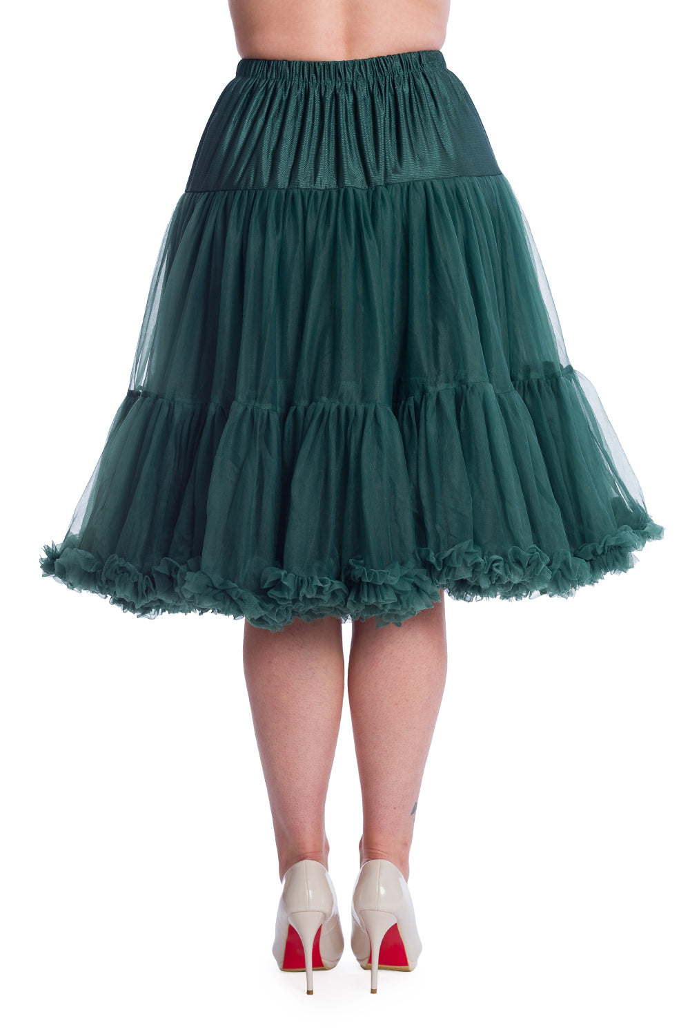 Dancing Days Lifeforms 50s Style 25"-27" Long Petticoat In Bottle Green