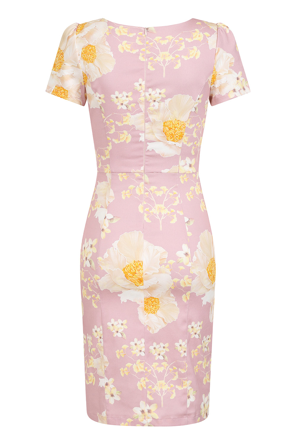 H&R London Remi Floral Wiggle Dress With Short Sleeves