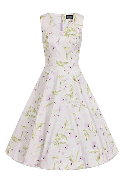 H&R London 50's Joan Floral V Neck Sleeveless Swing Dress