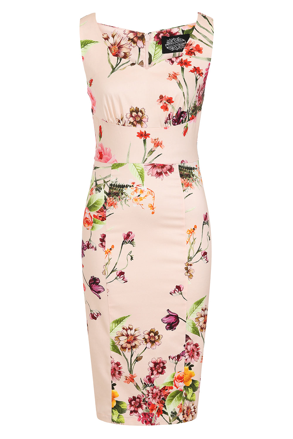 H&R London Kimberly Floral Sleeveless Wiggle Dress