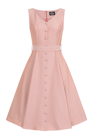 H&R London 50's Alison Dusky Pink Sleeveless Swing Dress