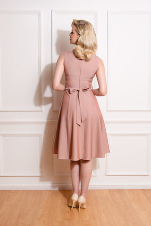 H&R London 50's Alison Dusky Pink Sleeveless Swing Dress