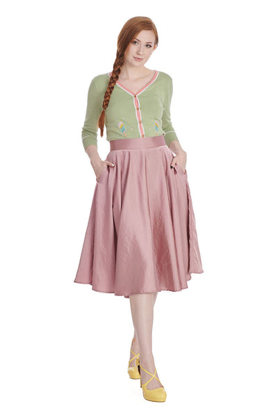 Ice Cream Long Sleeve V Neck Cardigan In Green & Pink