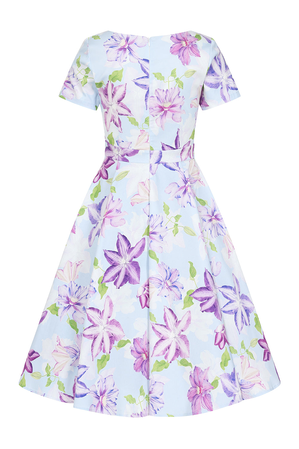 1950's Style Erin Floral Sweetheart Neckline Short Sleeve Swing Dress