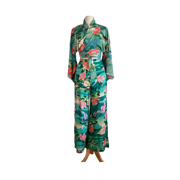 Carry Me Away 1940s Kimono Style Top Lounge Set