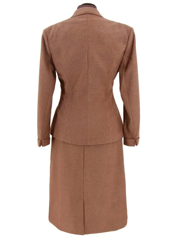 1940s Replica Majestic Two Piece Skirt Suit In Quail