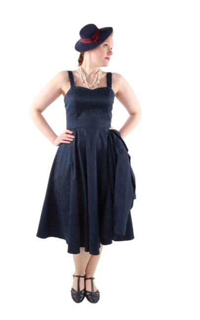 Vanessa Strappy Full Circle Dress With Matching Bolero In Blue