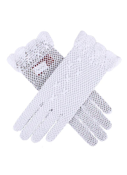 Vintage Inspired White Crochet Gloves