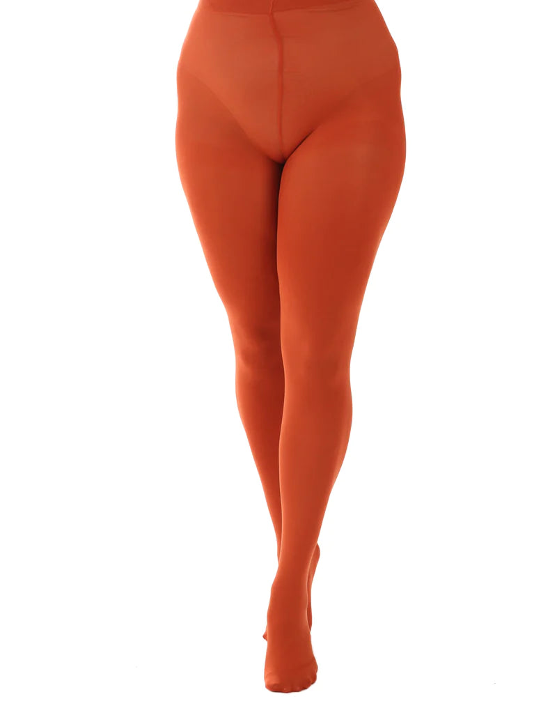 Limited Edition 80 Denier Opaque Tights In Plain Rust