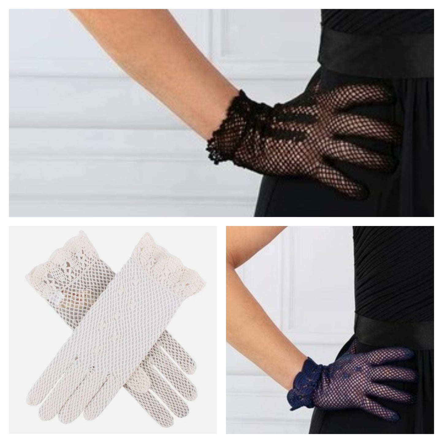 Vintage Inspired Cotton Crochet Gloves no