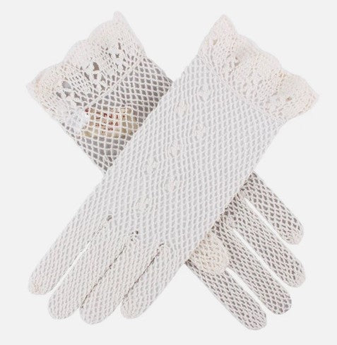 Ecru Crochet Gloves