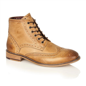 Mens Gatsby Lace Up Boots In Tan Brown