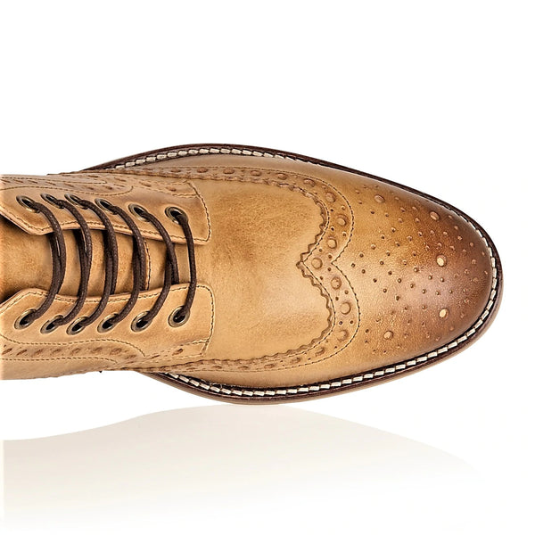 Mens Gatsby Lace Up Boots In Tan Brown