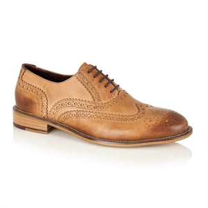 Mens Gatsby Brogue Shoes In Tan