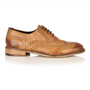 Mens Gatsby Brogue Shoes In Tan