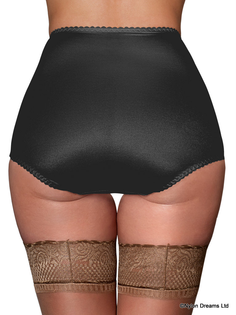 Vintage Inspired Panty Girdle In Plain Black Back